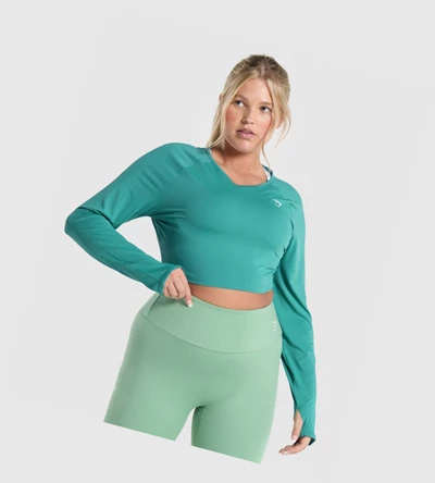 Gymshark Koulutus Crop Top Naisten T Paidat Turkoosi | YOKMPX360