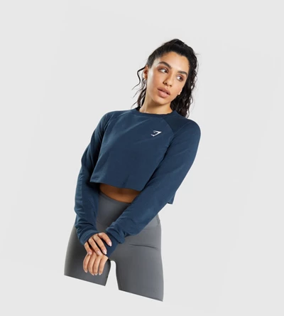 Gymshark Koulutus Cropped Villa Naisten Vaatteet Laivastonsininen | PHELAS018