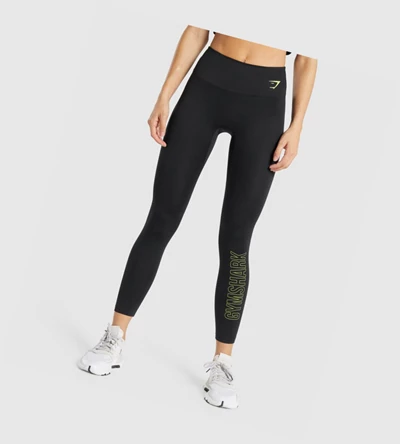 Gymshark Koulutus Graafinen High Waisted Naisten Leggingsit Mustat | VINHDG786