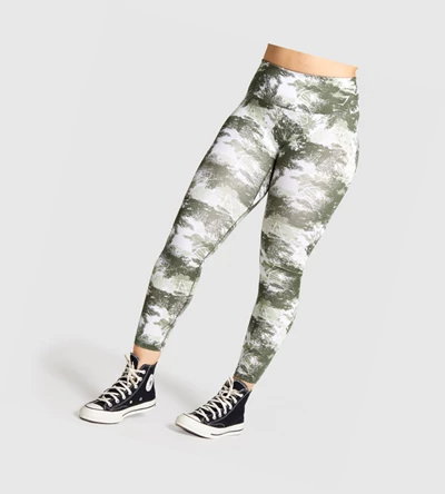 Gymshark Koulutus High Waisted Naisten Leggingsit Vihreä Camo | XFQRBI267