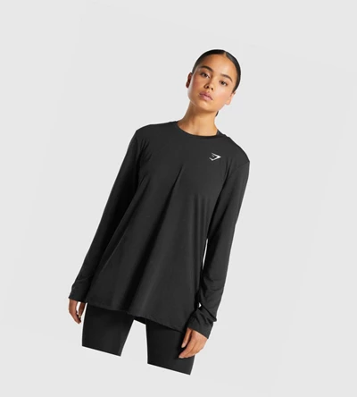 Gymshark Koulutus Oversized Naisten T Paidat Mustat | CHAUFW740