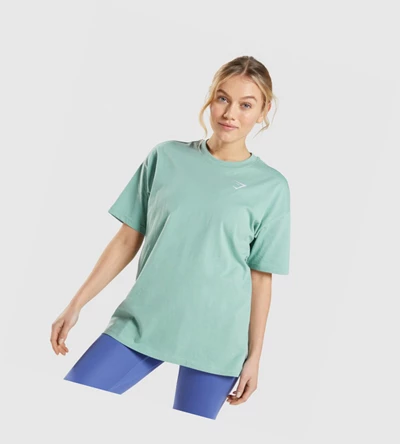 Gymshark Koulutus Oversized Naisten T Paidat Sininen | FSDKZW480
