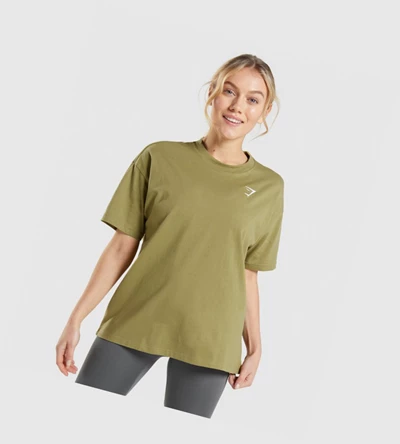 Gymshark Koulutus Oversized Naisten T Paidat Vihreä | GLCUHD803