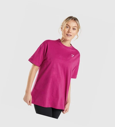 Gymshark Koulutus Oversized Naisten T Paidat Pinkki | MURCHI807
