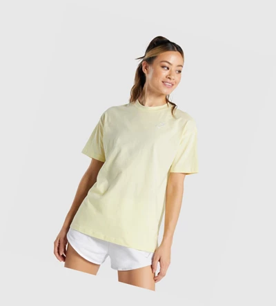 Gymshark Koulutus Oversized Naisten T Paidat Vaaleankeltainen | OATGCL801