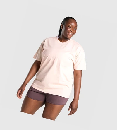 Gymshark Koulutus Oversized Naisten T Paidat Vaaleanruskea | ZRNFHK024