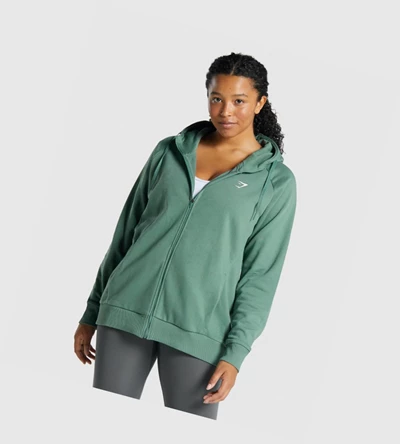 Gymshark Koulutus Zip Up Naisten Vaatteet Vihreä | JEYAIV654