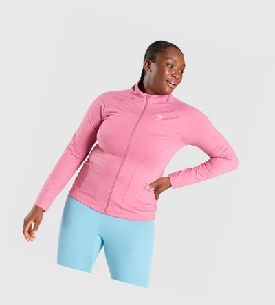 Gymshark Koulutus Zip Up Naisten Vaatteet Pinkki | SKMGIN875