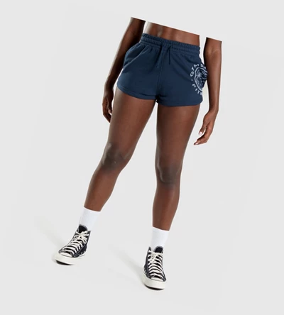 Gymshark Legacy Graafinen Naisten Shortsit Laivastonsininen | PNCEMT456