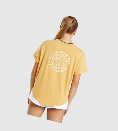 Gymshark Legacy Graafinen Naisten T Paidat Keltainen | KPWMYL910