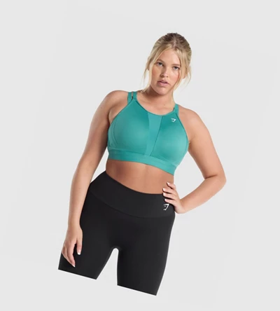 Gymshark Mesh Neckline Koulutus Naisten Urheiluliivit Turkoosi | HEJXMQ465