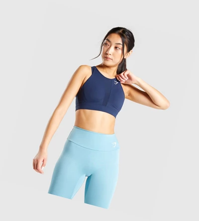 Gymshark Mesh Neckline Koulutus Naisten Urheiluliivit Laivastonsininen | LCBYWG607
