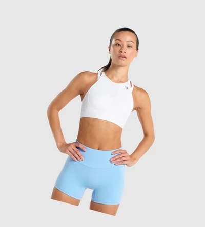 Gymshark Mesh Neckline Koulutus Naisten Urheiluliivit Valkoinen | MKJOEL490