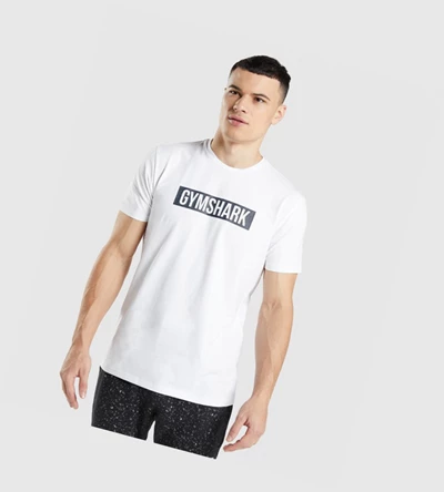 Gymshark Micro Print Block Infill Miesten T Paidat Valkoinen | FJCOMI865