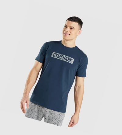 Gymshark Micro Print Block Infill Miesten T Paidat Laivastonsininen | PRVCHJ795