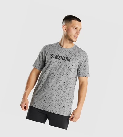 Gymshark Micro Print Miesten T Paidat Vaaleanharmaat | FYKROE402