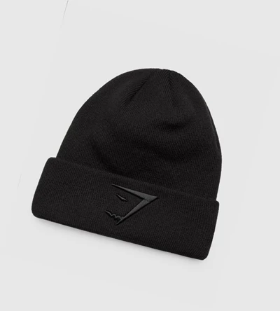 Gymshark New Era Sharkhead Cuff Knit Naisten Headband Mustat | XWSNOE516