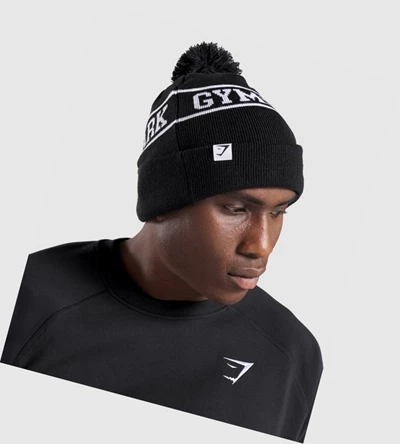 Gymshark New Era Tab Beanie Naisten Headband Mustat | TGSFVL825