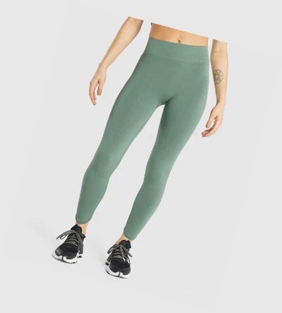 Gymshark Pause Seamless High Waisted Naisten Leggingsit Vihreä | BDVNWP760
