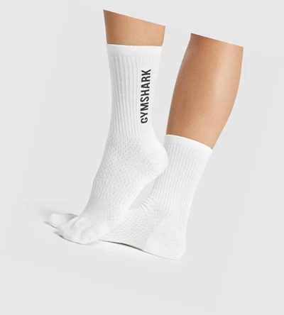 Gymshark Premium Logo Miesten Sukat Valkoinen | KPOCDZ908