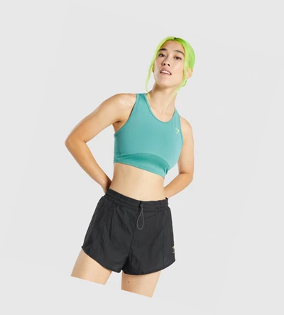 Gymshark Pulse Crop Naisten Hihaton Paita Turkoosi | KDBMLA973