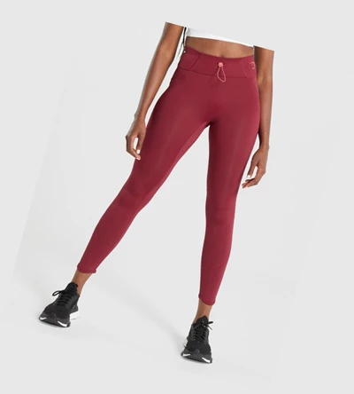 Gymshark Pulse High Waisted Naisten Leggingsit Viininpunainen | KUFMVX603