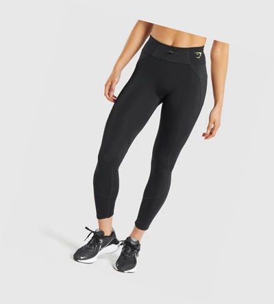 Gymshark Pulse High Waisted Naisten Leggingsit Mustat | PXQAYZ752