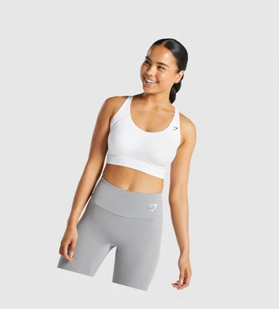 Gymshark Racer Back Koulutus Naisten Urheiluliivit Valkoinen | RMLEUH357