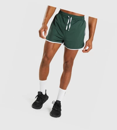 Gymshark Recess 3" Miesten Shortsit Obsidian Vihreä Valkoinen | MJDBKL715