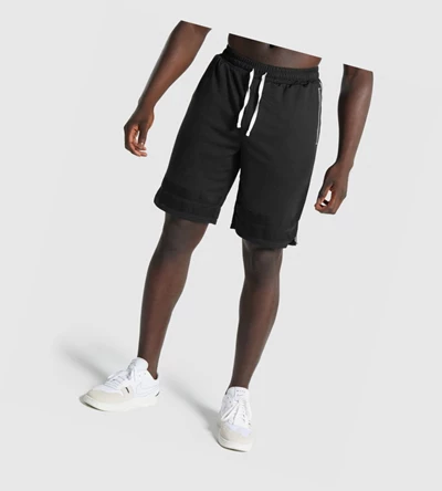 Gymshark Recess Basketball Miesten Shortsit Mustat | PSYKDW514