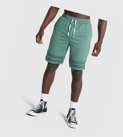 Gymshark Recess Basketball Miesten Shortsit Vihreä | WOCBVU859