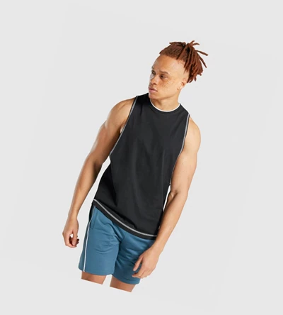 Gymshark Recess Miesten Hihaton Paita Mustat | DPMIAR028