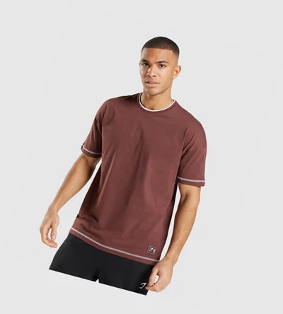 Gymshark Recess Miesten T Paidat Pinkki Ruskea Valkoinen | FCAUVG478