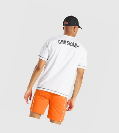 Gymshark Recess Miesten T Paidat Valkoinen | QLXFSC086