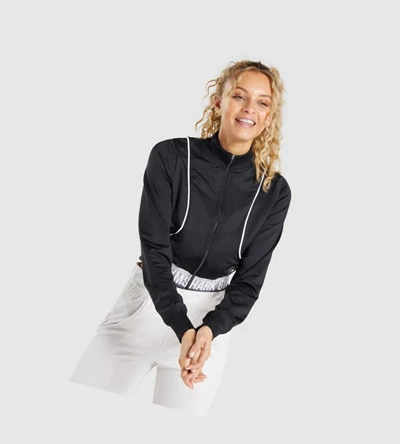 Gymshark Recess Track Top Naisten Vaatteet Mustat | UXZCFE495