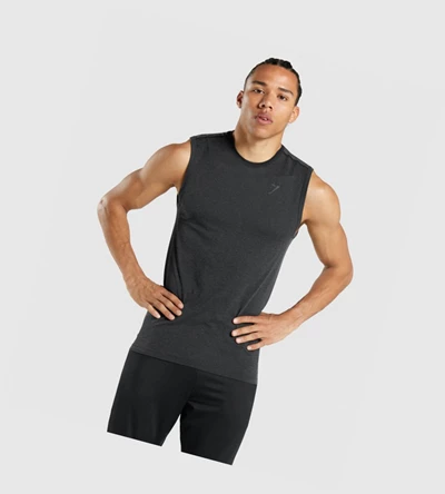 Gymshark Regulate Koulutus Miesten Hihaton Paita Mustat | EHMBKG536