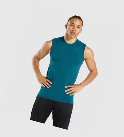 Gymshark Regulate Koulutus Miesten Hihaton Paita Turkoosi | UBZPDE278