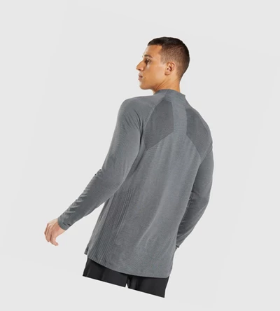 Gymshark Retake Seamless 1/4 Zip Miesten Vaatteet Mustat Harmaat | PTOCYH914