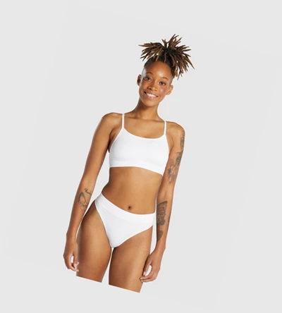 Gymshark Seamless High Neck Bralette Naisten Alusvaatteet Valkoinen | LGXNIM475