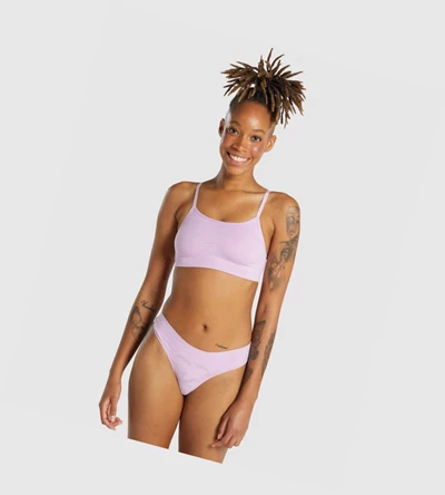 Gymshark Seamless High Neck Bralette Naisten Alusvaatteet Vaaleanpinkki | ZLDUOI943