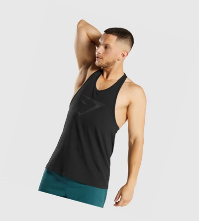 Gymshark Sharkhead Infill Miesten Hihaton Paita Mustat | DPAXKQ016