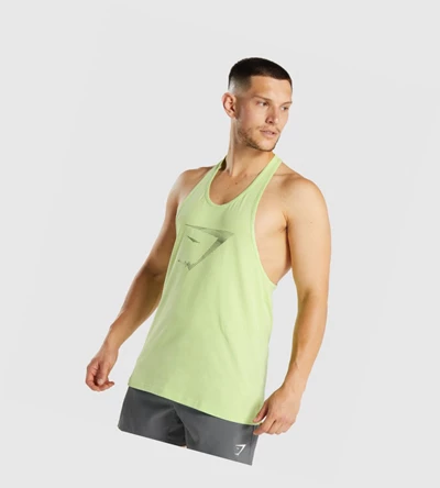 Gymshark Sharkhead Infill Miesten Hihaton Paita Vaaleanvihreä | HRAWVU350
