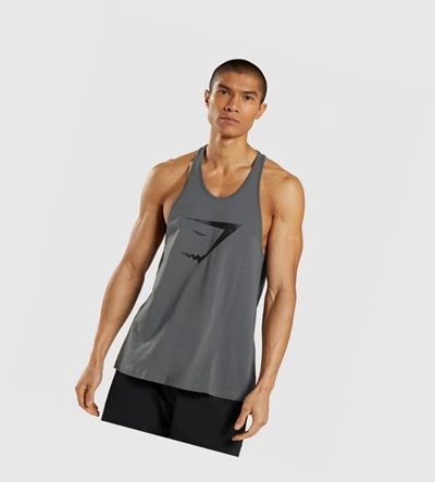 Gymshark Sharkhead Infill Miesten Hihaton Paita Harmaat | YLEGUV561