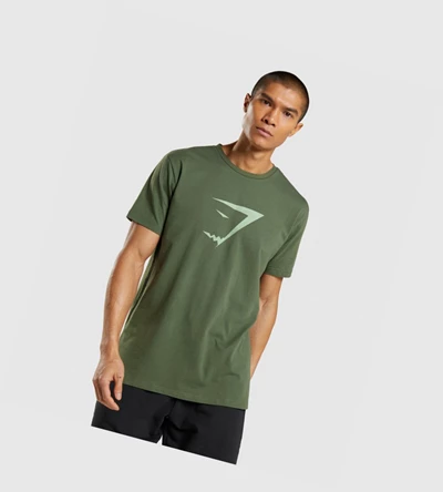 Gymshark Sharkhead Infill Miesten T Paidat Vihreä | WAJVKI157