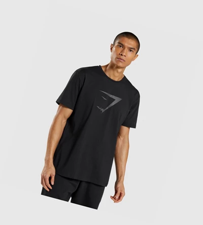 Gymshark Sharkhead Infill Miesten T Paidat Mustat | WSEPCF083