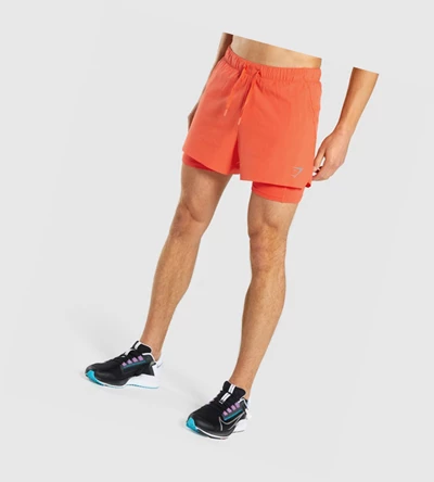 Gymshark Speed 5" 2 In 1 Miesten Shortsit Oranssi | TOJZAK069