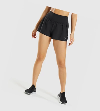 Gymshark Speed Naisten Shortsit Mustat | LDSHEY973