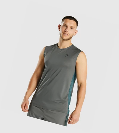 Gymshark Urheilu Miesten Hihaton Paita Harmaat | HBVRNT320
