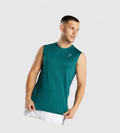 Gymshark Urheilu Miesten Hihaton Paita Turkoosi | GYSDCN659
