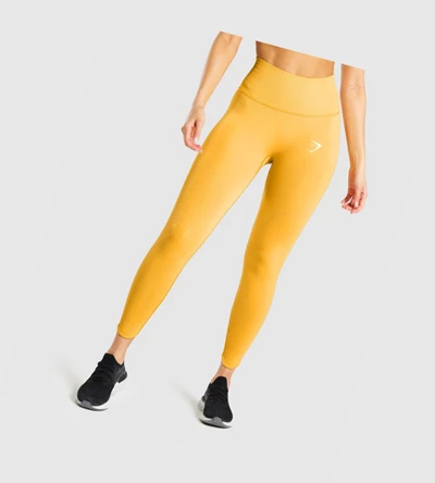 Gymshark Vital Rise Seamless High Waisted Naisten Leggingsit Keltainen | PQTDBZ683